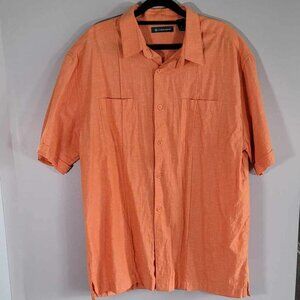 Mens Cubavera orange button up dress shirt. EUC